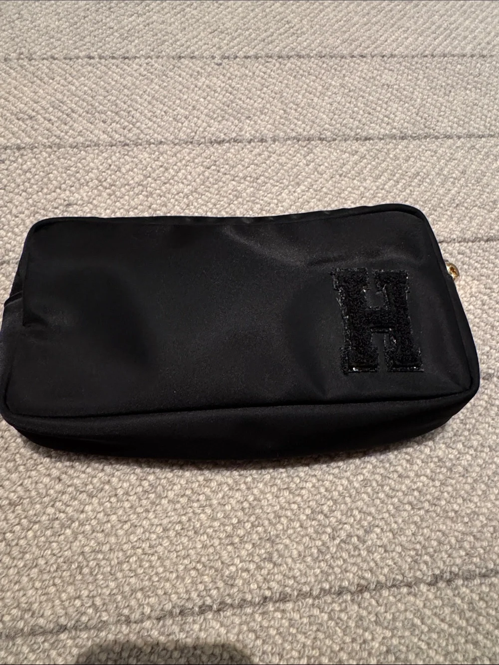Stoney Clover Lane Cosmetic Bag with 'H' Patch in Chenille